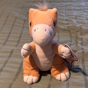 Precious Moments Orange and White Plush Dinosaur Figurine